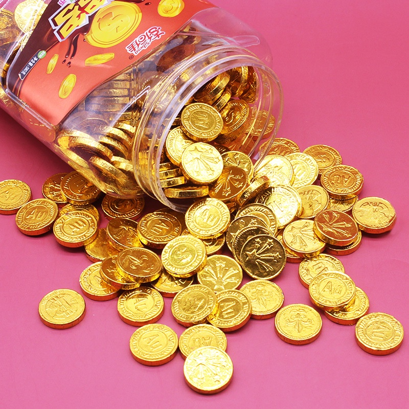 Đóng Hộp Nổi Tiếng Trên Mạng Đồng Tiền Vàng Bánh Sô Cô La Trang Trí Bánh Kẹo Cưới Kẹo Cưới Thực Phẩm Nhỏ Bán Buôn Đồ Ăn 