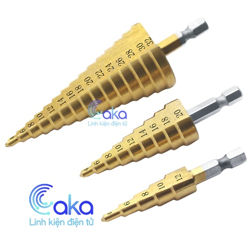 Mũi khoan tháp thẳng chuôi lục giác HSS 4241 Khoan bước