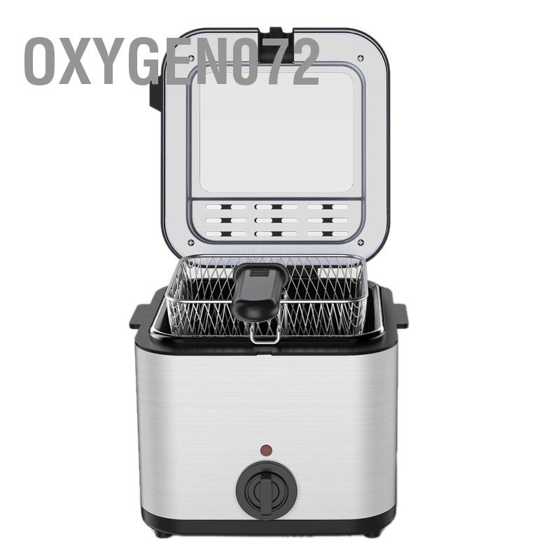 Nồi Chiên Ngập Dầu, Bếp Điện Chiên Rán điện bằng thép không gỉ AC 1000W Phụ kiện nhà bếp đa năng với giỏ -  Oxygen072