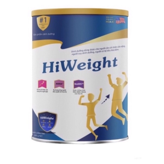 Chính Hãng_ Sữa Tăng Cân Hi Weight Cải Thiện Cân Nặng, Hỗ trợ ăn ngủ ngon, tăng cường đề kháng 650g