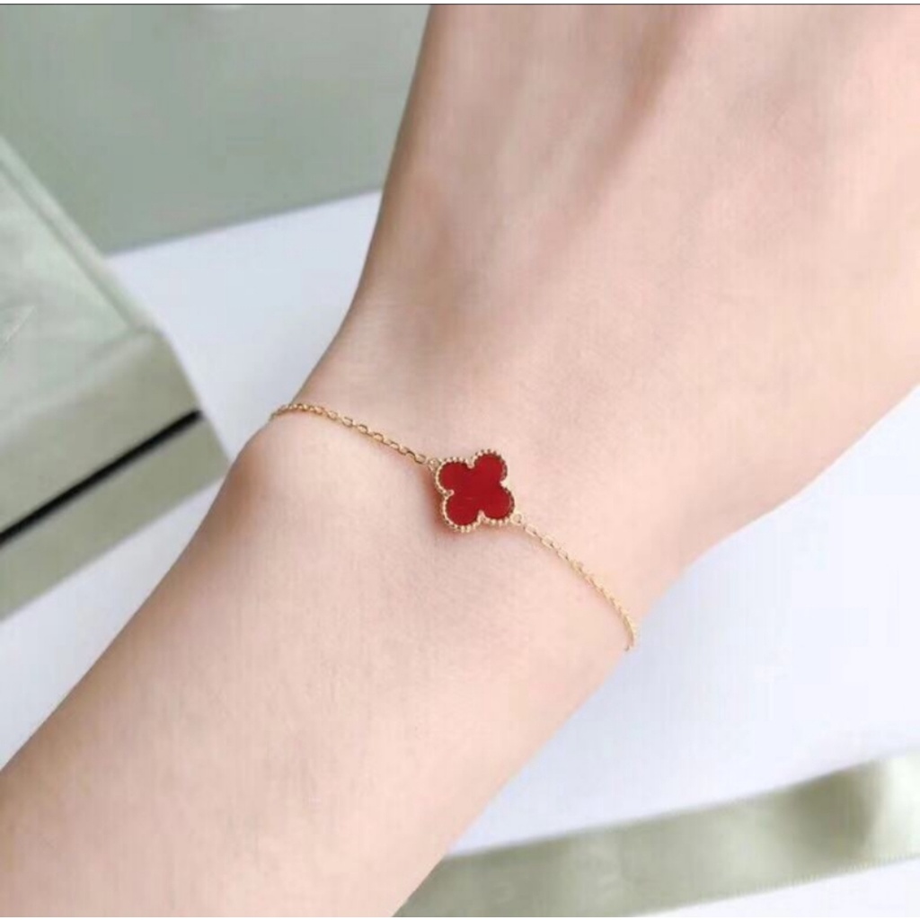Lắc tay thời trang mặt hình cỏ bốn lá/trái tim phong cách vintage | BigBuy360 - bigbuy360.vn