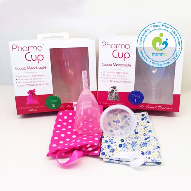 Cốc nguyệt san (Size 1/2)cho phụ nữ từ 18 tuổi Pharma Cup Coupe Menstruelle/Pocket, Pháp