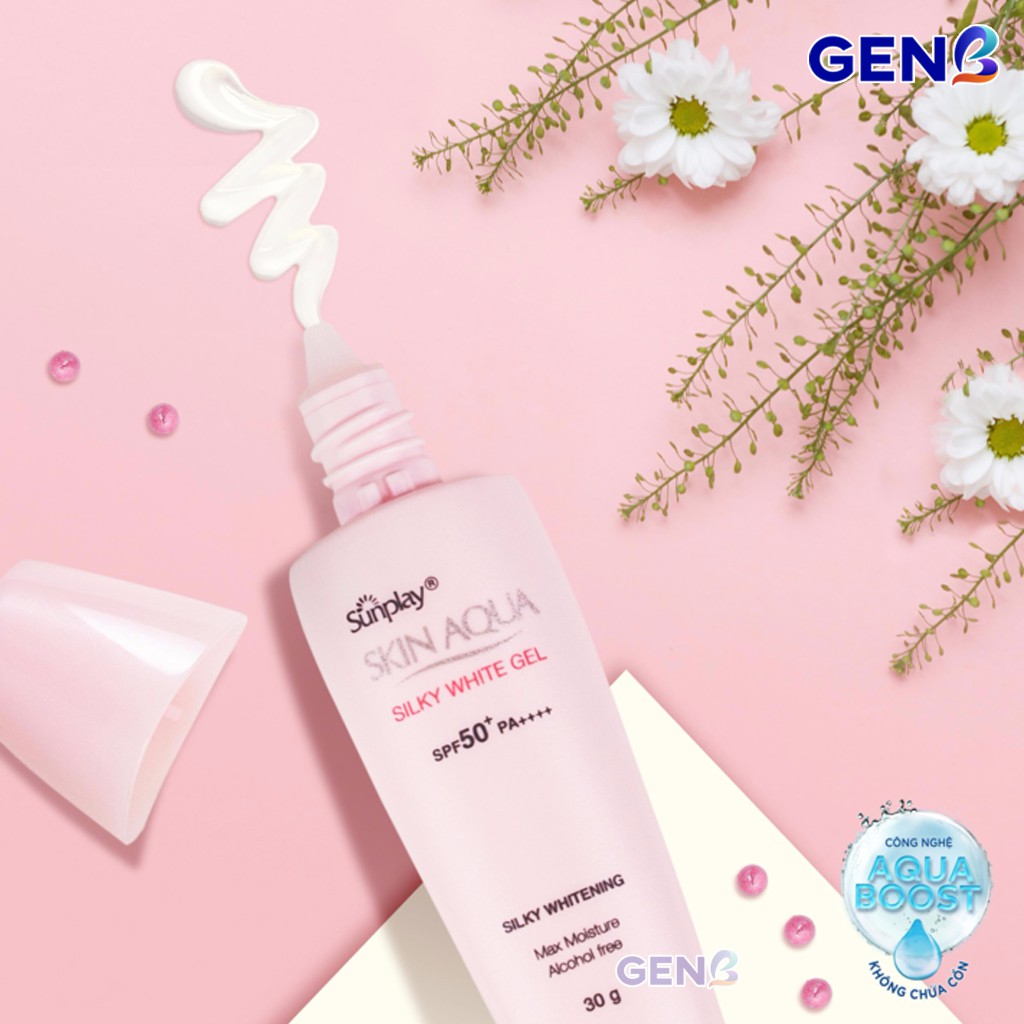 [ HÃNG CHÍNH HÃNG] Gel Chống Nắng Skin Aqua Silky White - Kem Chống Nắng Dưỡng Da Trắng Mịn - Mỹ Phẩm GenB