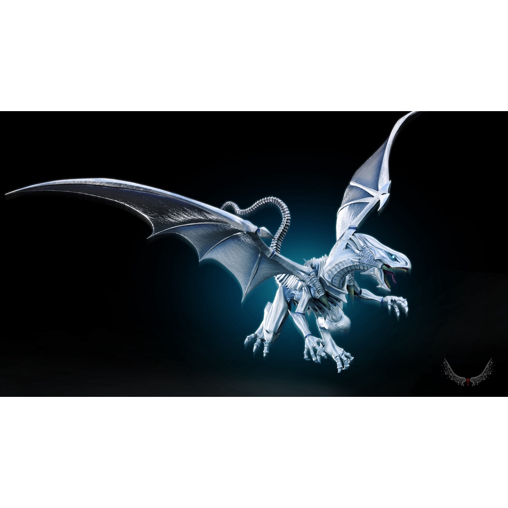 Mô hình Blue Eyes White Dragon Yugi oh Bằng Chất Liệu Nhựa Resin - Cao 12 cm
