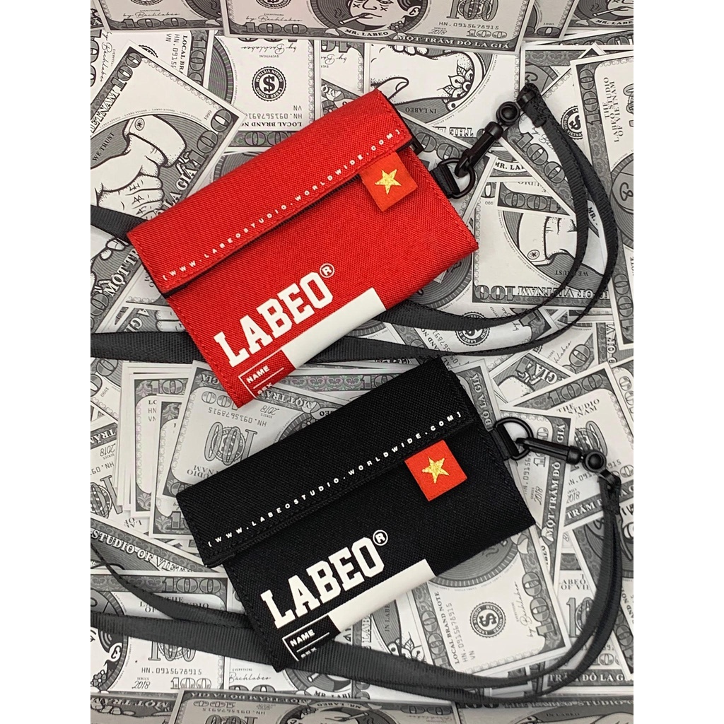 LBA02 Ví Labeo Ví mini ngắn cầm tay nam nữ kèm dây đeo cổ