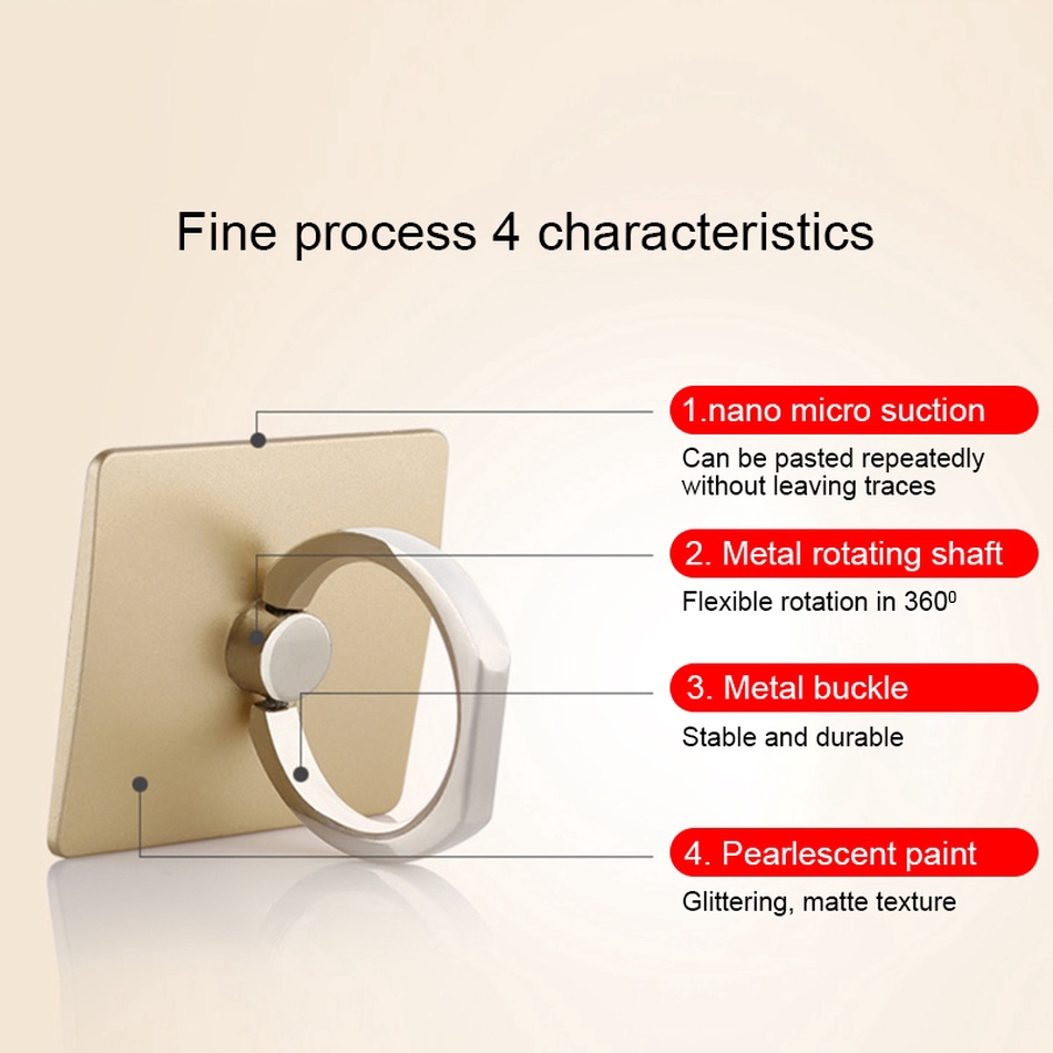 Mobile phone bracket electroplated full metal bracket 360 degree rotating ring bracket