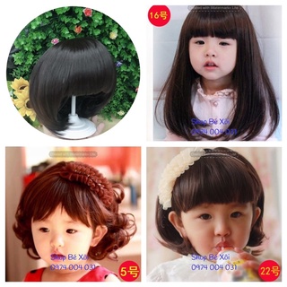[6m-7tuổi] Bộ tóc giả nguyên đầu cho bé gái, Tóc giả bé gái phong cách Hàn Quốc