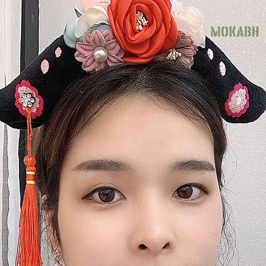 Cài Tóc Đính Hoa Tua Rua Hóa Trang Công Chúa Trung Hoa Cổ Điển Cho Bé Gái