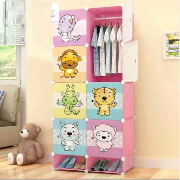 tủ nhựa lắp ghép Hello Kitty 8 ô kèm 2 ô giày