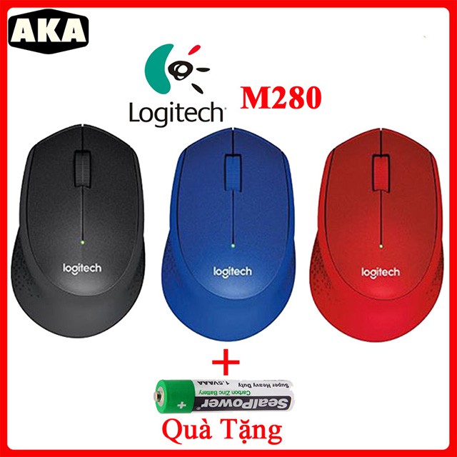Chuột không dây logitech M280| Chuột máy tính không dây loại tốt không tiếng ồn cao cấp (Tặng pin) - Aka Mart
