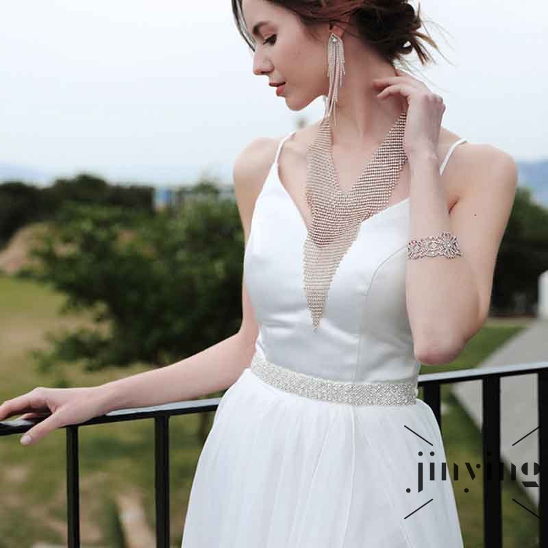 GETNOIVAS Dây đeo thắt lưng đính đá sang trọng dành cho cô dâu