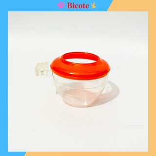 Cóng ăn đỏ chim chào mào chất liệu nhựa mica giá rẻ họa tiết siêu đẹp (1 chiếc)