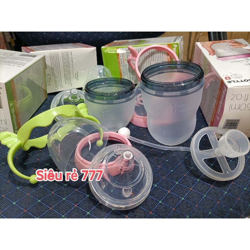 Nắp - Cổ - Thân - Núm ti bình sữa Comotomo 150ml/250ml