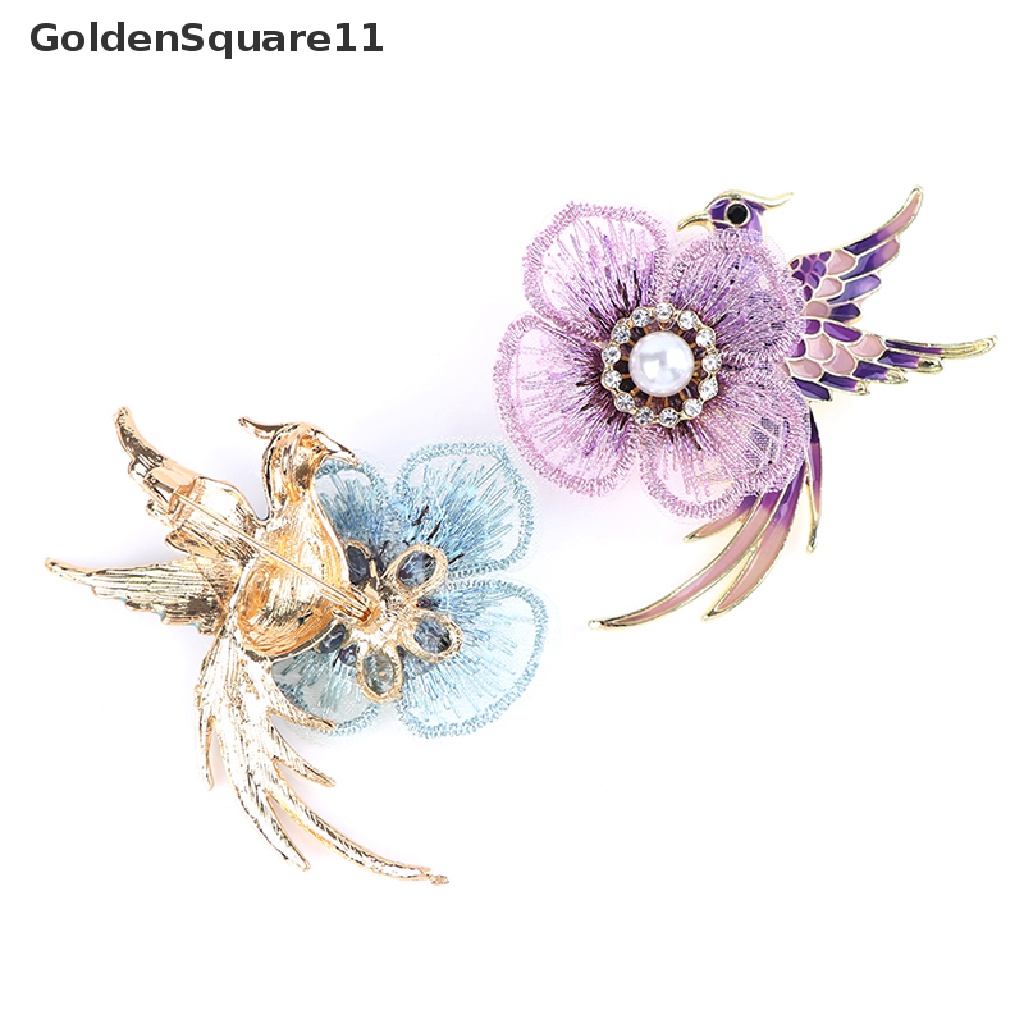 [GoldenSquare11] 1Pc Rhinestone Brooches for Women Enamel Bird Pin Peacock Fashion Brooch Gift [GoldenSquare11]