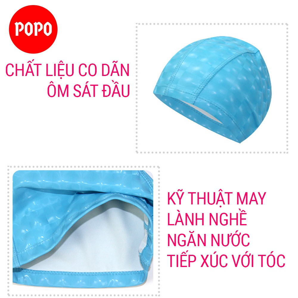 Mũ bơi POPO CA39 chất liệu Spandex ngăn nước bảo vệ tóc