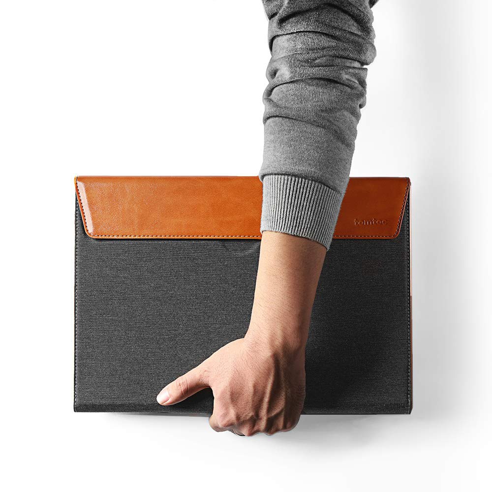 Túi chống sốc Tomtoc Premium Leather H15 for Macbook, Surface , Laptop  - Chính hãng Bảo hành 12 tháng