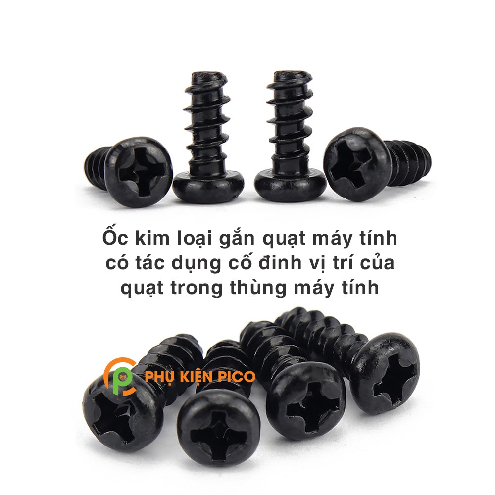 Ốc kim loại gắn quạt máy tính bộ 8 ốc - Ốc fan case