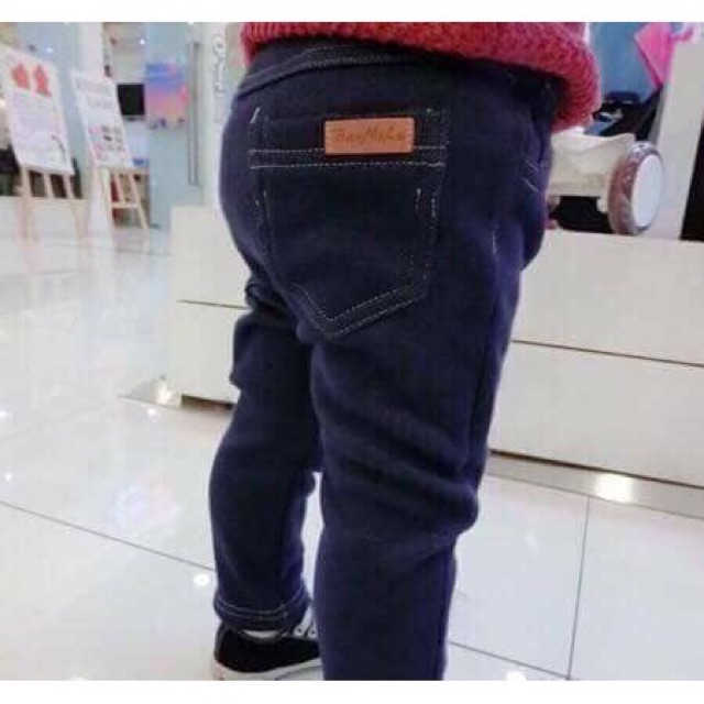 Quần giả jeans lót lông cho bé 