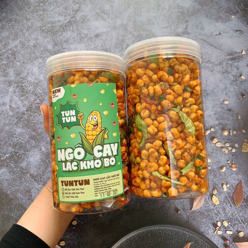 Ngô cay lắc khô bò loại ngon, hũ pet 350g | TunTun - Thế Giới Đồ Ăn Vặt - Đồ Ăn Vặt Hà Nội