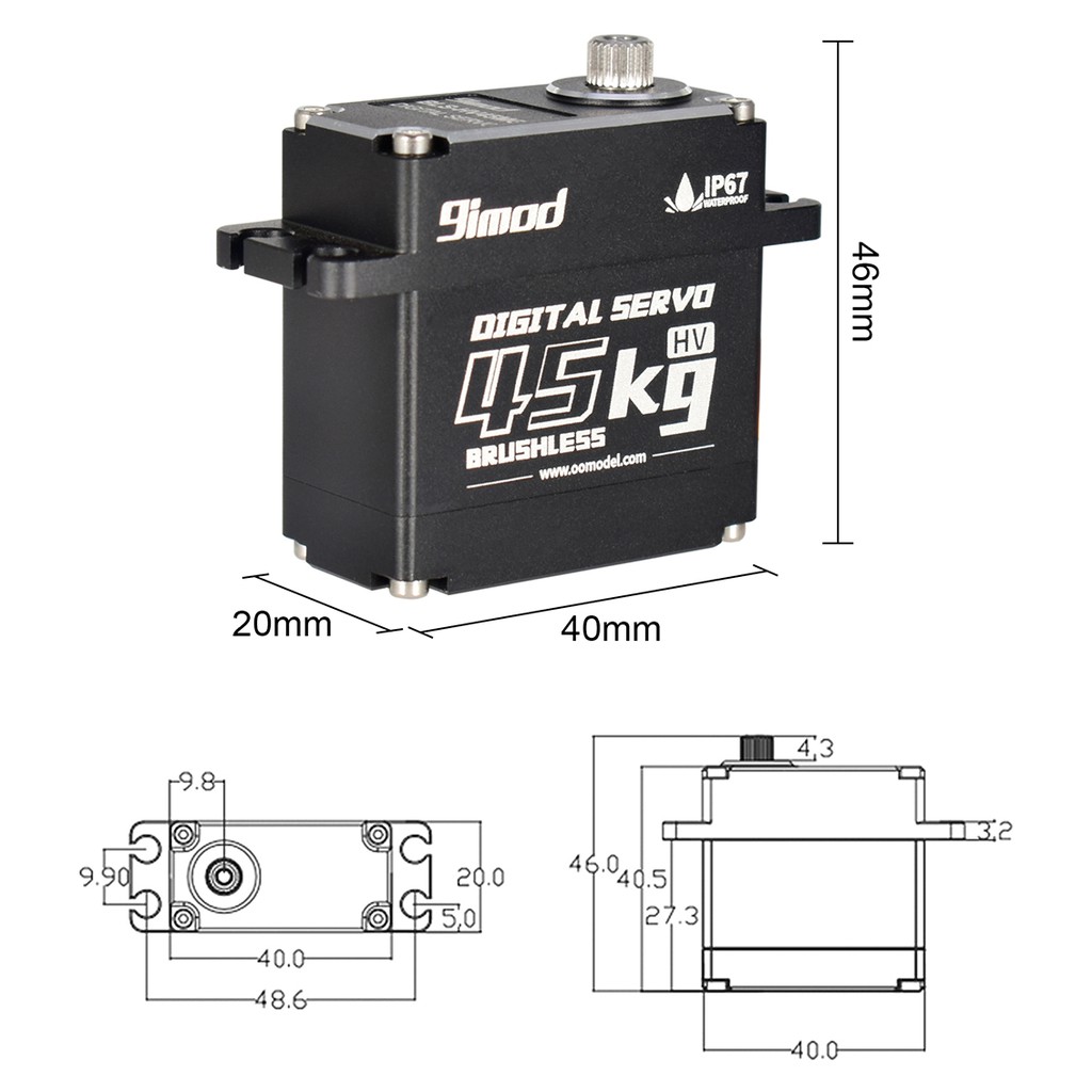 Động Cơ Servo 9imod Chống Thấm Nước 45KG 35KG 25KG Cho Đồ Chơi Điều Khiển Từ Xa