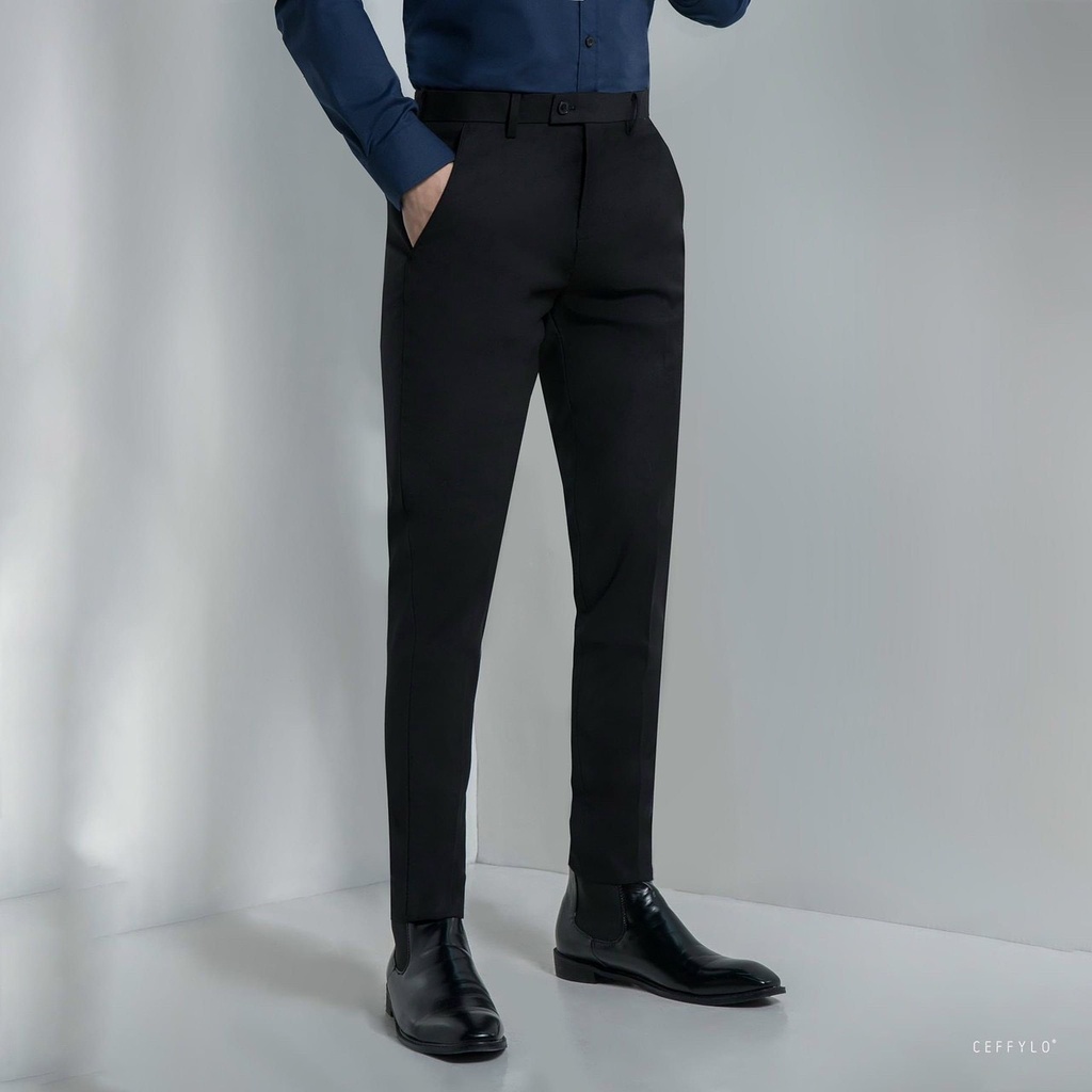 Quần tây âu nam màu đen trơn ống côn cao cấp ôm dáng, quần tây công sở đi chơi đi học T-FASHION 24H QN12
