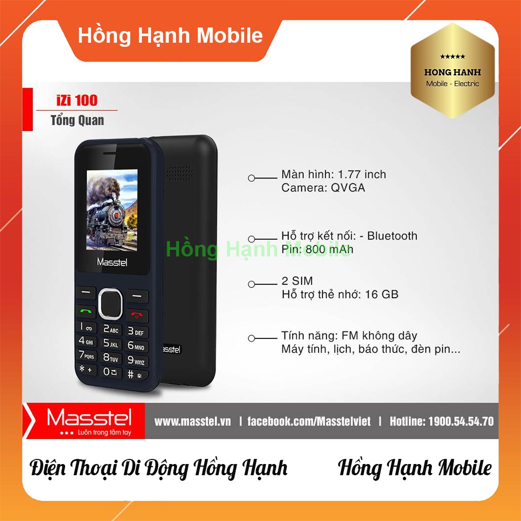 Điện Thoại Masstel iZi 100 - Hàng Chính Hãng - Hồng Hạnh Mobile