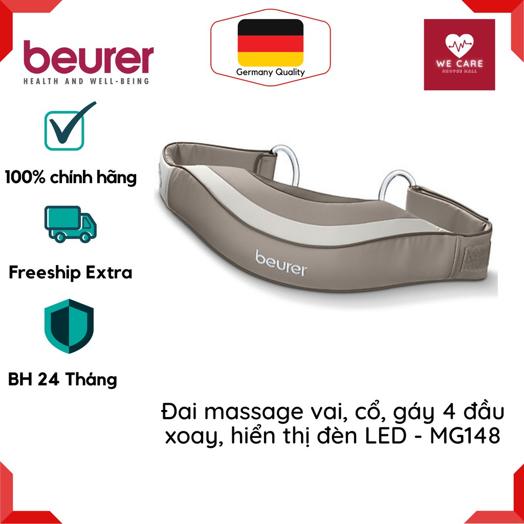 ⚡️CHÍNH HÃNG⚡️ ĐAI MASSAGE VAI BEURER MG148, CỔ, GÁY 4 ĐẦU XOAY, HIỂN THỊ ĐÈN LED