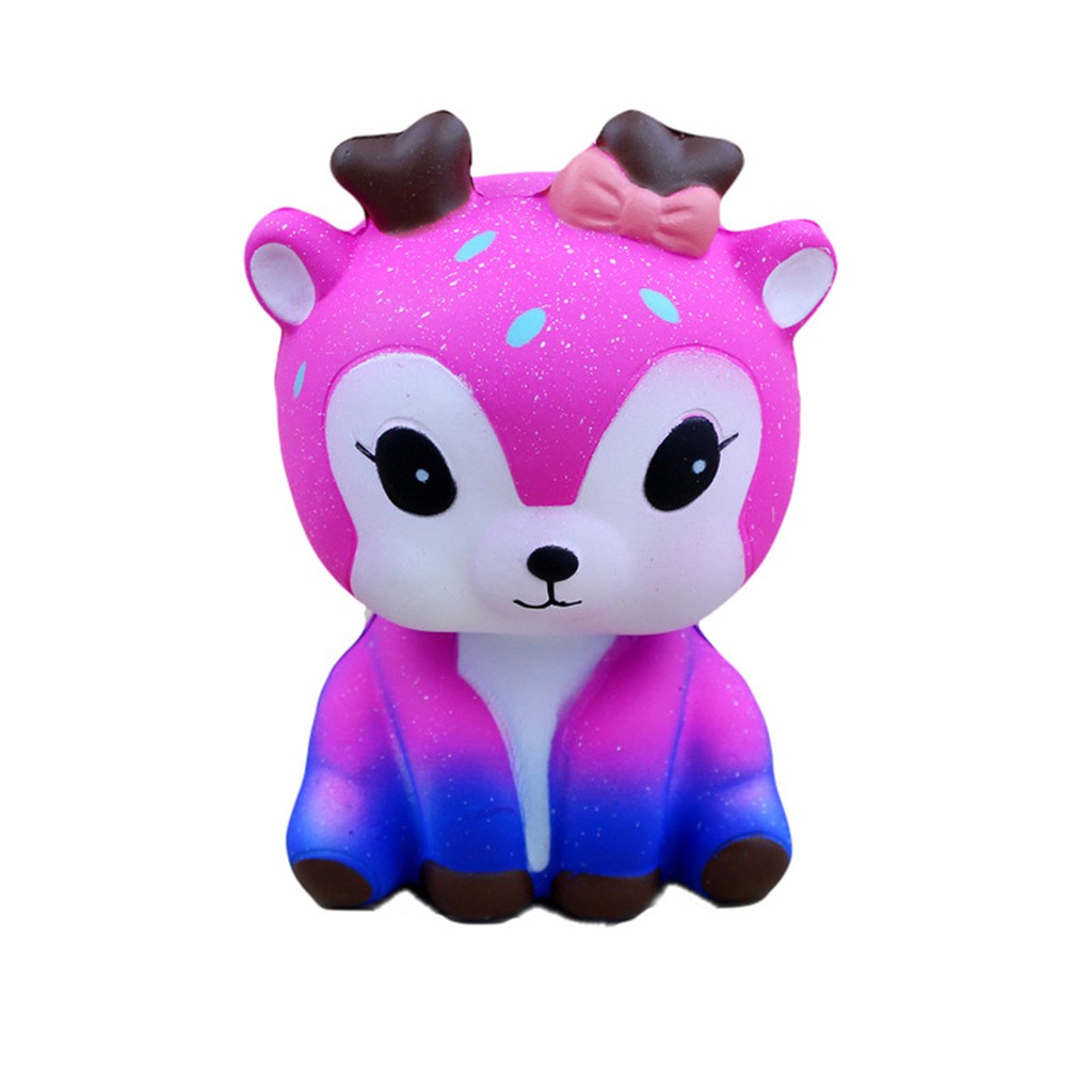 Đồ Chơi Squishy Hình Con Nai Màu Galaxy Dễ Thương