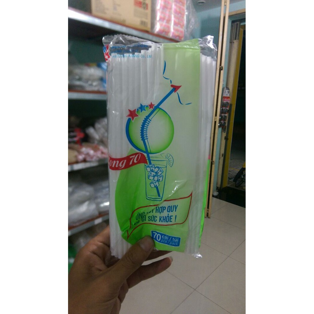 Ống hút cong - 1 bịch 80 ống