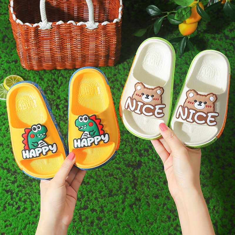 Dép lê quai ngang cho bé Happy Sunday siêu xinh hình động vật dễ thương mã DLC6