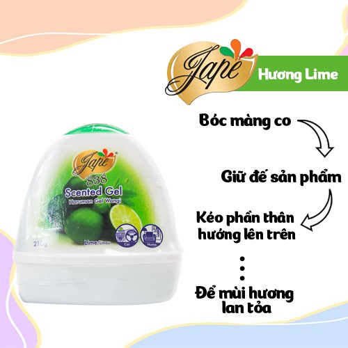 Sáp Thơm Khử Mùi Jape 838 Thơm Lâu Mùi Nhẹ Nhàng Tự Nhiên - Hương Lime - 210g