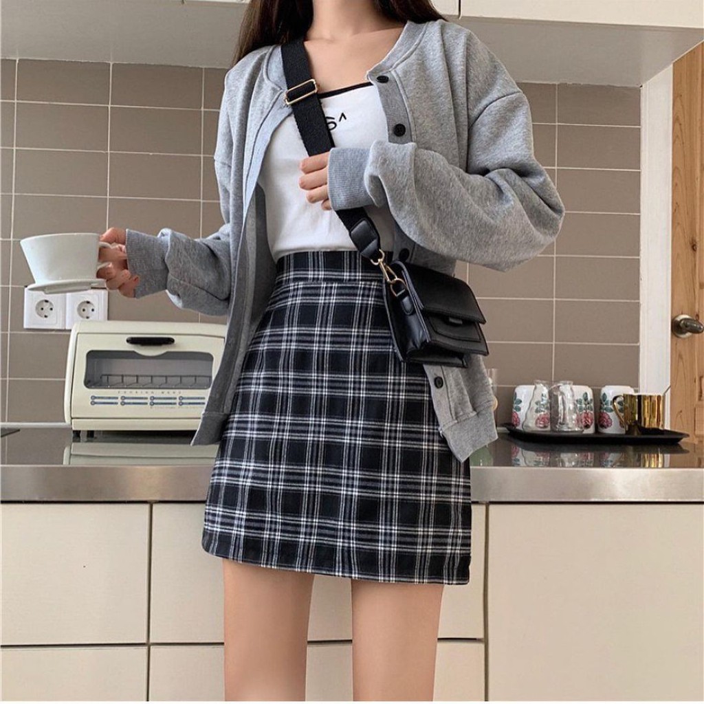 chân Váy chữ A  bigsize kẻ caro basic mix quanh năm áo thun áo kiểu đều xinh nha 🍬🍬 | BigBuy360 - bigbuy360.vn