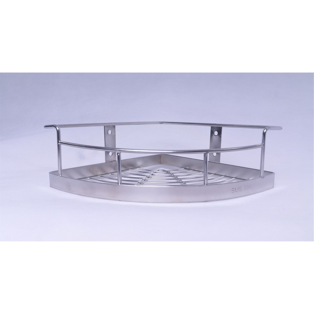 Kệ góc nhà bếp, phòng tắm, inox 304 - 1 tầng