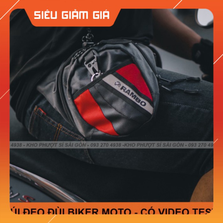 HOT- Túi đeo đùi chéo RAMBO DAINESE phiên bản nâng cấp móc treo - túi đeo hông form Dainese cho anh em đi phượt