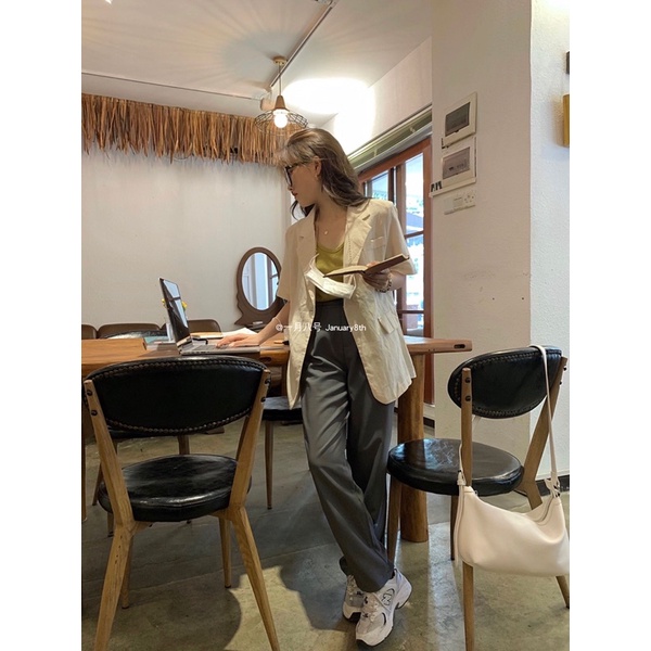 Blazer dáng dài tay lỡ Linen mùa hè | BigBuy360 - bigbuy360.vn