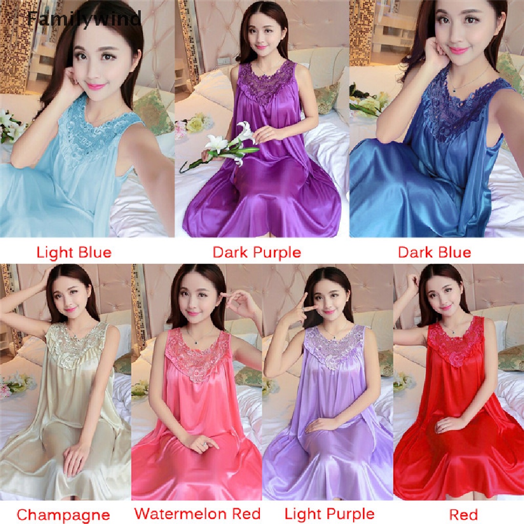 Đầm Ngủ Bằng Lụa Phối Ren Màu Sắc Thời Trang Dành Cho Nữ