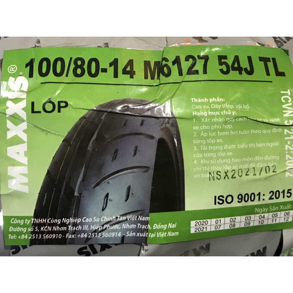 Vỏ Maxxis 100/80/14, 80/90/15 6127, 120/70/14 0098 Bánh Trước/Sau Pcx 2020, Liberty - Không Ruột