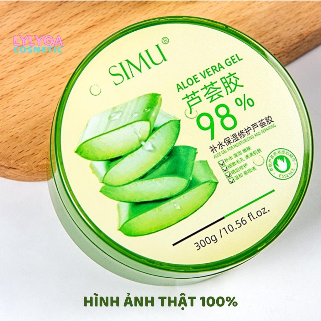 Gel Nha Đam dưỡng ẩm 98% SIMU MMEI'R 300ml - Gel Lô Hội nội địa Trung dưỡng da, cấp ẩm cho da mặt