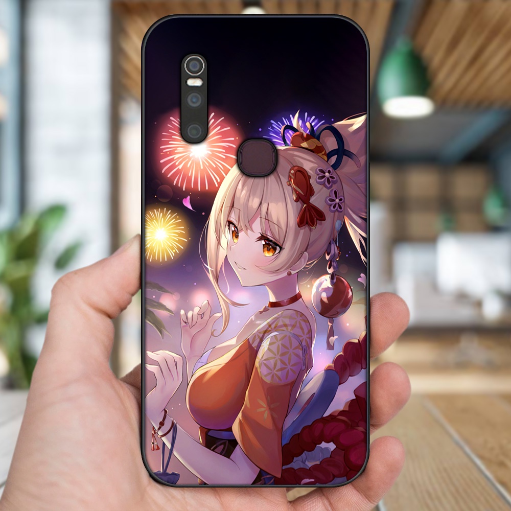 Ốp lưng Vivo V15 viền đen in hình Yoimiya Genshin Impact