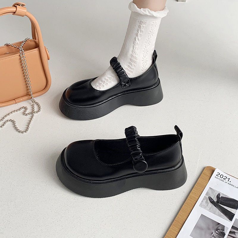 Giày Da Kiểu Anh Thời Trang Xuân Thu Cho Nữ Size 35-43 41 Mary Jane jk 42