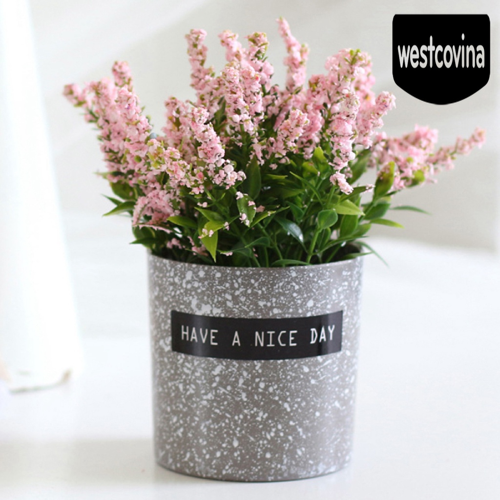 [Hot]☀ 1 Chậu Hoa Oải Hương Nhân Tạo Bằng Nhựa Để Bàn Trang Trí