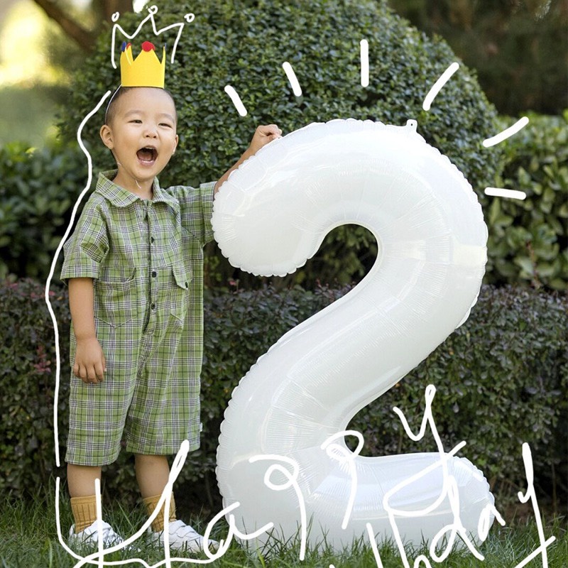 {FREESHIP}( CỠ ĐẠI SIZE 32 INH) Bóng số tuổi trắng trang trí chụp ảnh sinh nhật,thôi nôi, happy birthday cỡ lớn 80cm