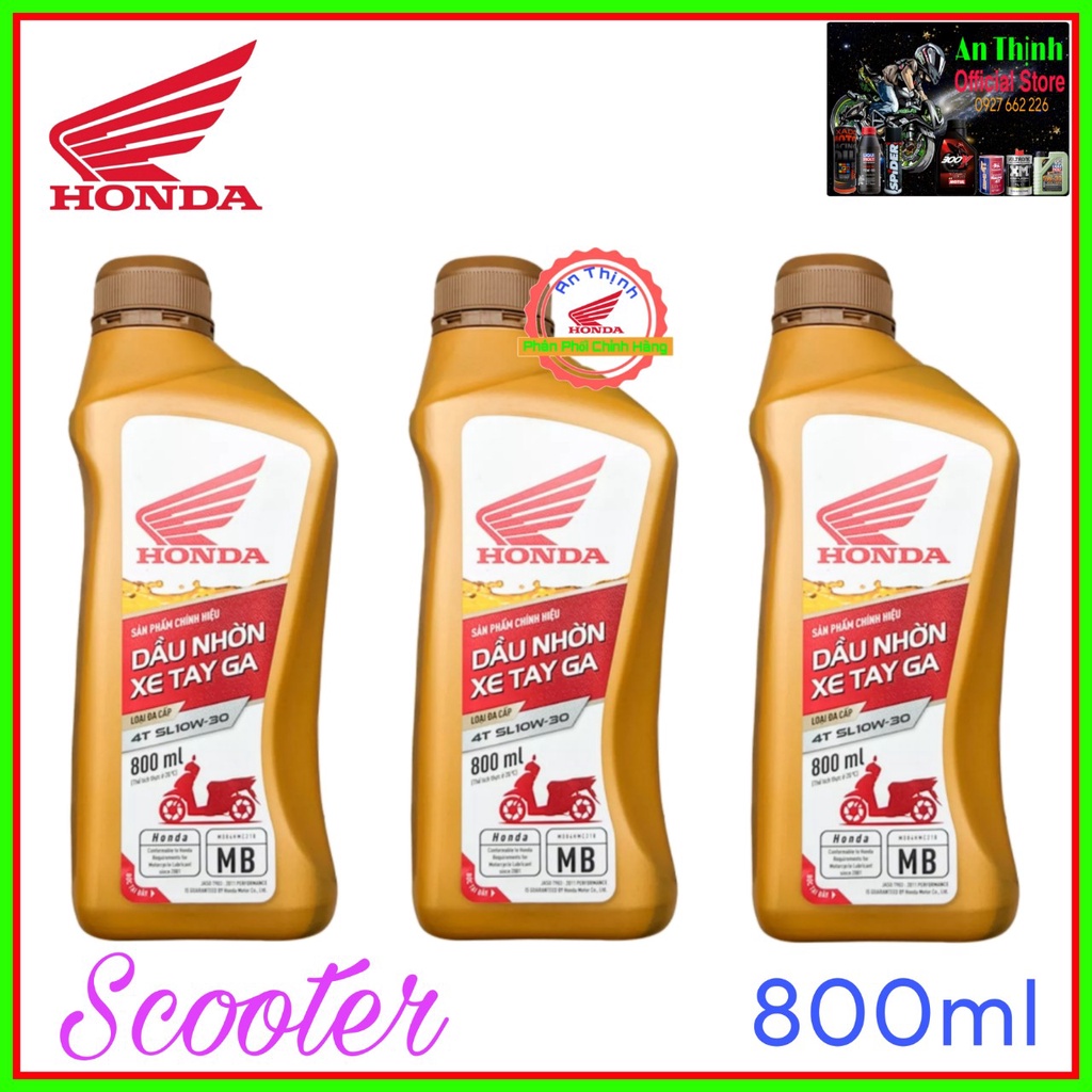 DẦU NHỚT TAY GA HONDA Chính Hiệu 10W30 800ML-Tem 2 Lớp Chống Giả