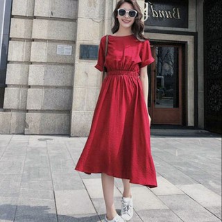 Đầm váy freesize đỏ nút sau