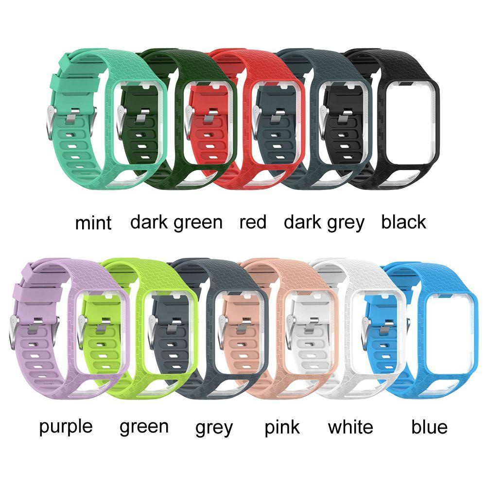 BTLIMER Dây Đeo Thay Thế Chất Liệu Silicon Màu Trơn Cho TomTom Runner 2 3 Spark 3 Adventurer GPS