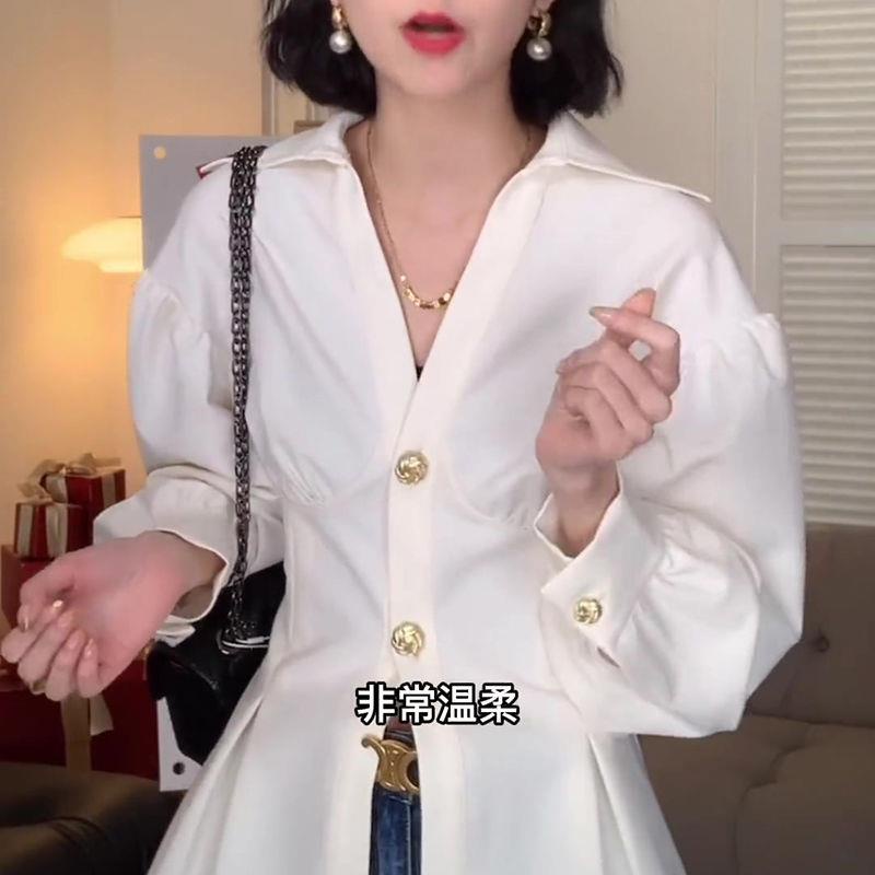 Áo Sơ Mi Nữ Dáng Ôm Phong Cách Cung Điện Thời Trang Mùa Xuân Mới 2022