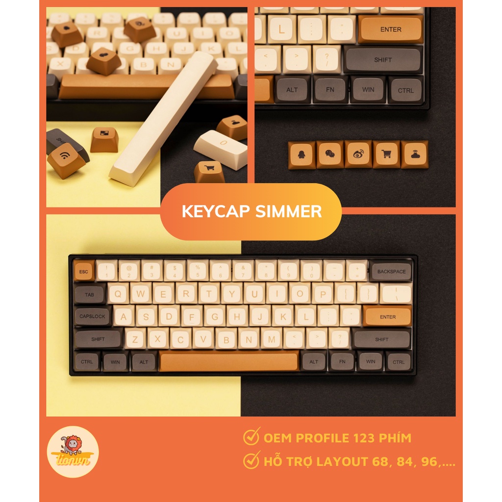 Keycap Dành Cho Bàn Phím Cơ PBT Thick CHERRY XDA OEM SA In Dyesub | Lionvn