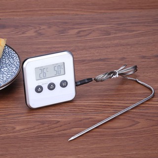 Electronic Thermometer Timer Food Meat Temperature Meter Gauge with Probe