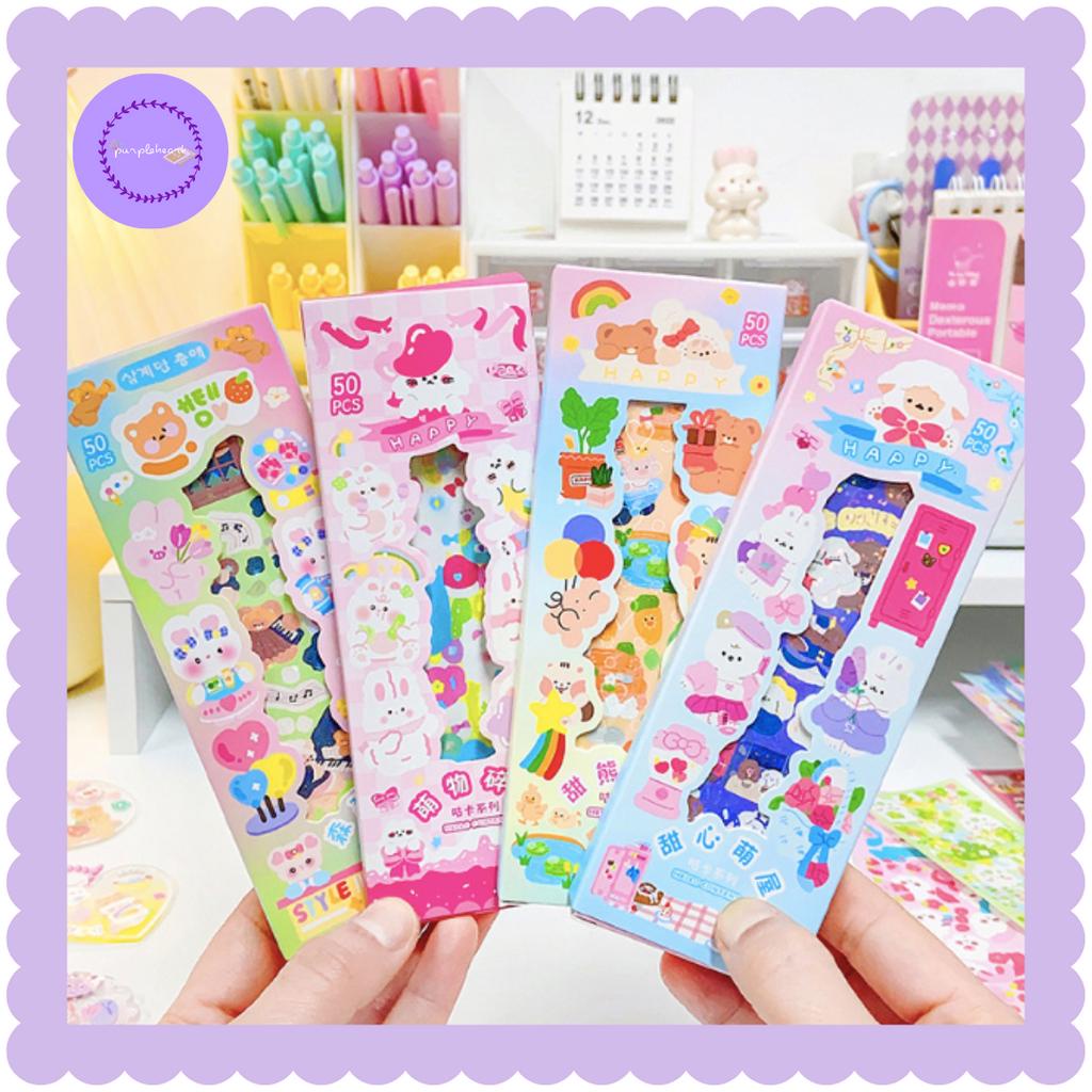 Hộp sticker kim tuyến 50 tấm