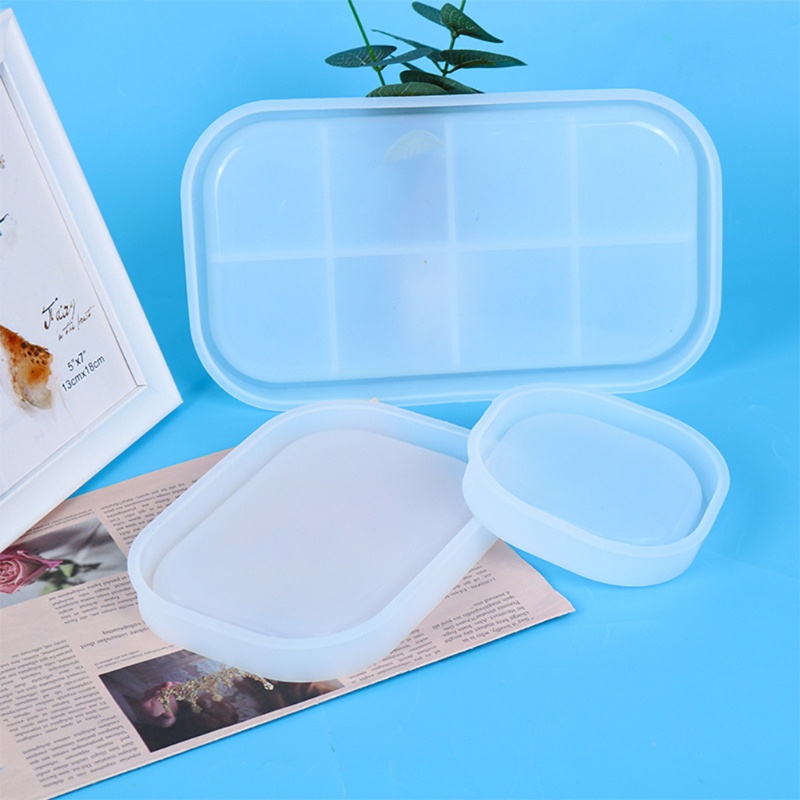 Khuôn Silicone Làm Khay Nhựa Epoxy Hình Oval Diy